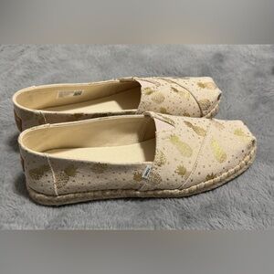 TOMS Espadrille Slip-On with Gold Pineapple Accent